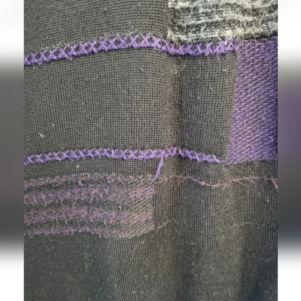 Vintage 90s Grandad Style Merino Wool Mix Jumper Abstract Carlo Colucci Size L - Picture 4 of 7